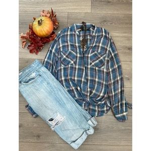 Plaid Wrap Top